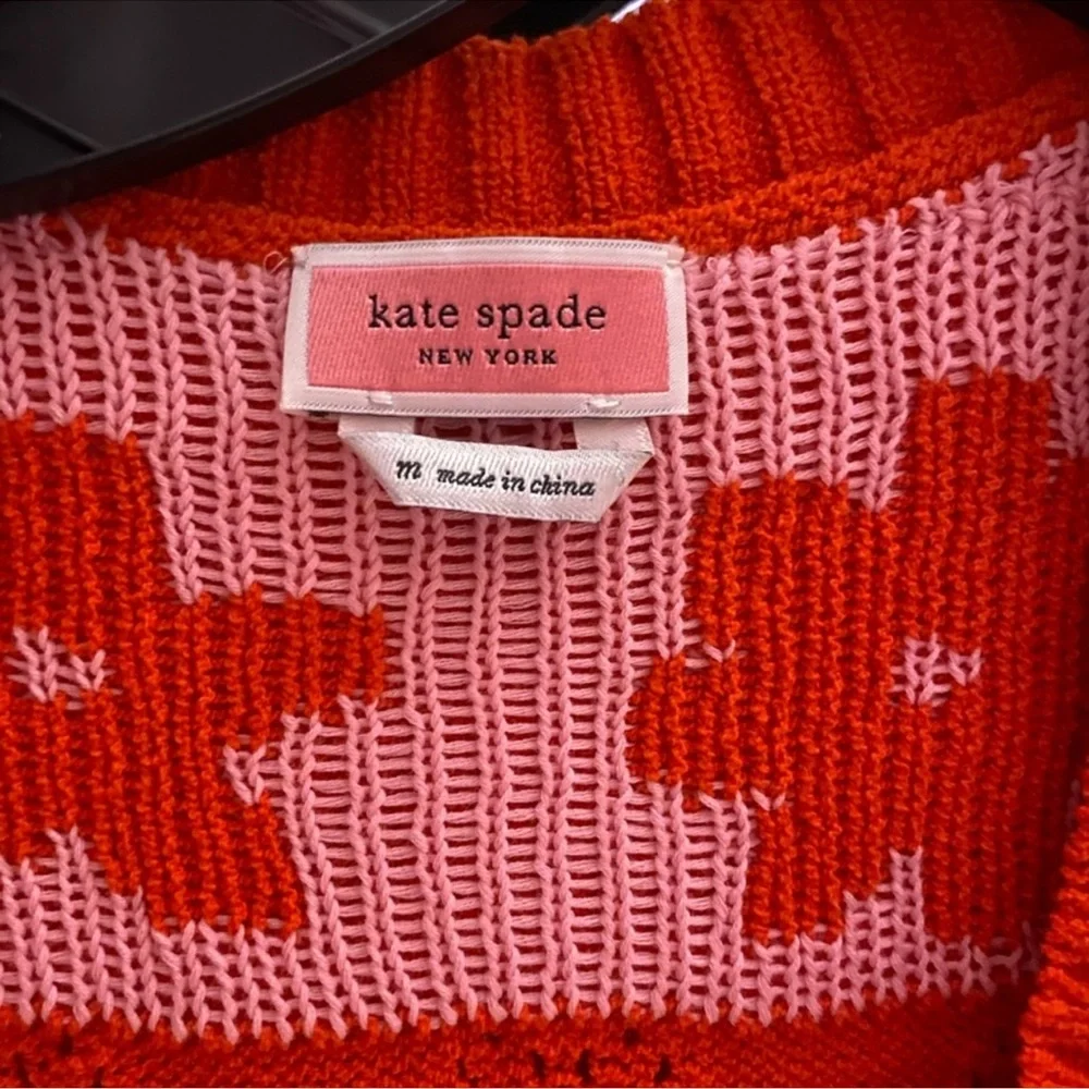 Kate Spade Red and Pink Floral Cardigan - Picture 3 of 4